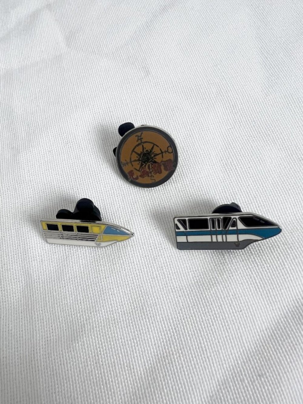 Disney Parks enamel pins Pirates of the Caribbean + Monorail Hidden Mickey s/3